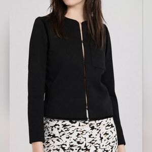 SANDRO Valina Black Boxy Fringe Jacket Blazer FR 36/US Small Parisian Chic